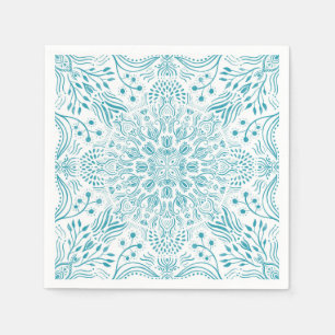 Boho Aqua Teal Moroccan tile napkins