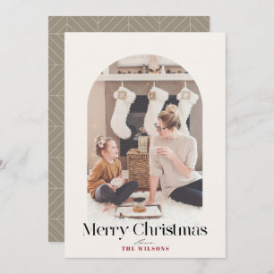Boho Arch 4 Photo Christmas Holiday Card