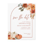 Boho Arch Autumn Pumpkin Terracotta Save The Date