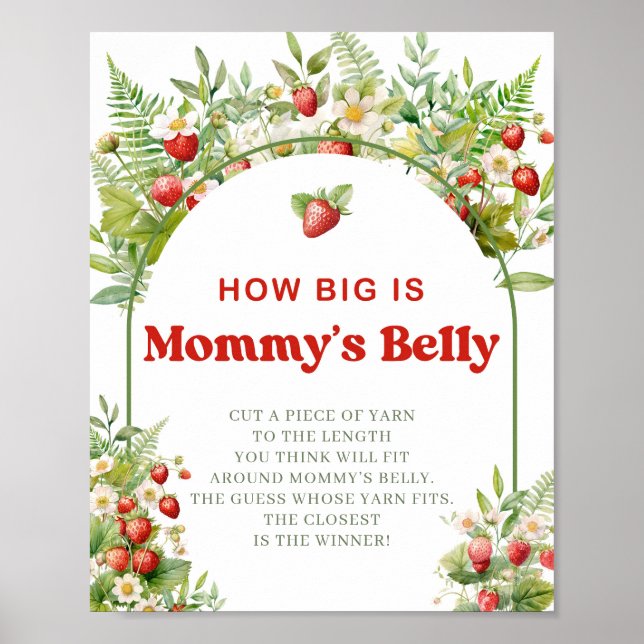 Boho Arch Berry Sweet How big Mummy's belly game Poster (Front)