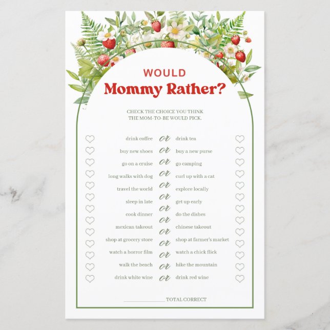 Boho Arch Berry Sweet Would Mummy Rather (Front)