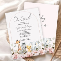 Boho Arch Blush Floral Safari Baby Shower 