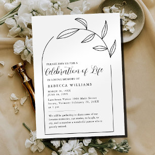 Boho Arch Celebration of Life  Invitation
