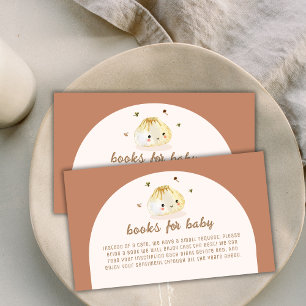 Boho Arch Chinese Dumpling Books For Baby Shower Enclosure Card