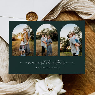 Boho Arch Christmas Holiday Greeting Photo Card