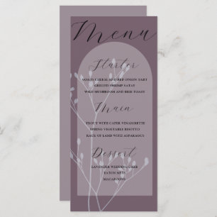 Boho Arch Dusty Plum Foliage Wedding Menu
