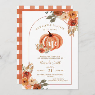Boho Arch Fall Birthday Floral Invitation