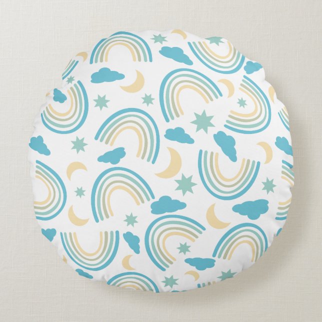 Boho Arch Geometric Pattern Round Cushion (Front)