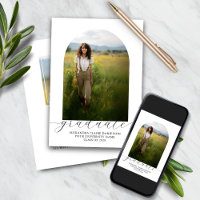 Boho Arch Graduation Invitation 2 Photos White