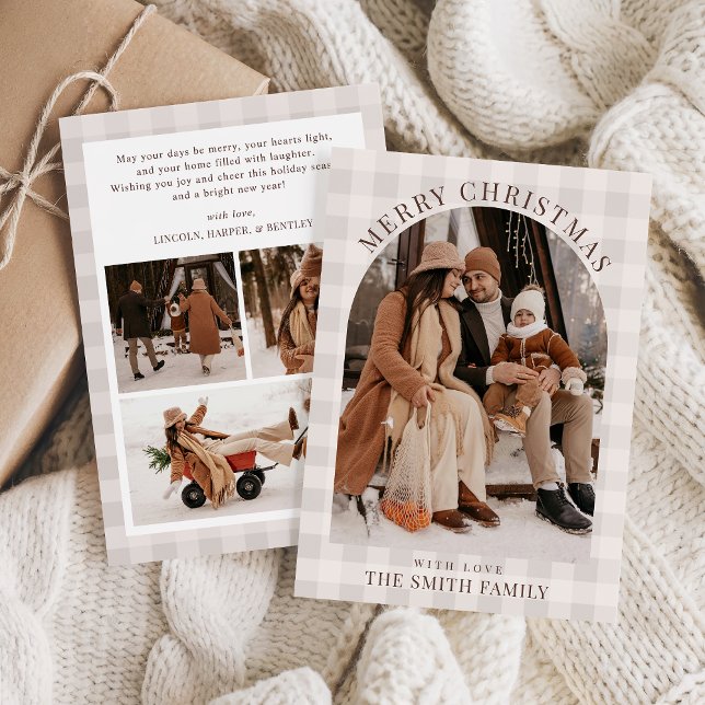 Boho Arch Holiday Photo Card, Merry Christmas (Creator Uploaded)