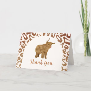 Boho Arch Holy Cow Western Baby Shower Thank You Card