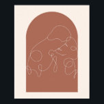 Boho Arch Kissing Continual Linear Line Art 2 Poster<br><div class="desc">Boho Arch Kissing Continual Linear Line Art 2</div>