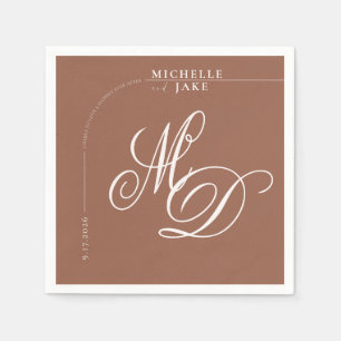Boho Arch Minimalist Calligraphy Script Wedding  N Napkin