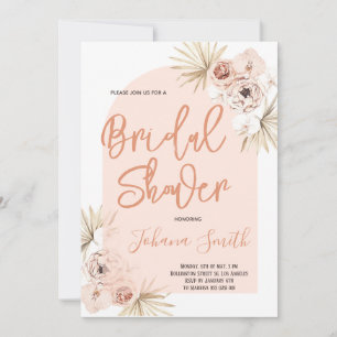 Boho Arch Modern Floral Bridal Shower Invitation