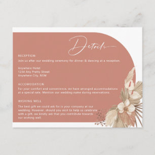 Boho Arch Pampas Grass Details Enclosure Card