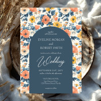 Boho arch peach yellow and cream wild flowers