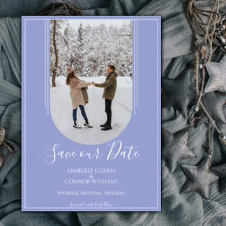 Boho Arch Photo Save the Date | Periwinkle