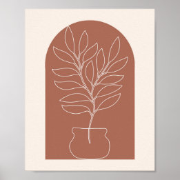 Boho Arch Plant Outline 2 Poster