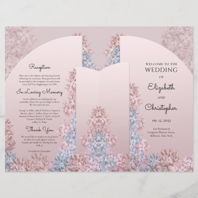 Boho arch spring flowers dusty pink hyacinths  (Front)