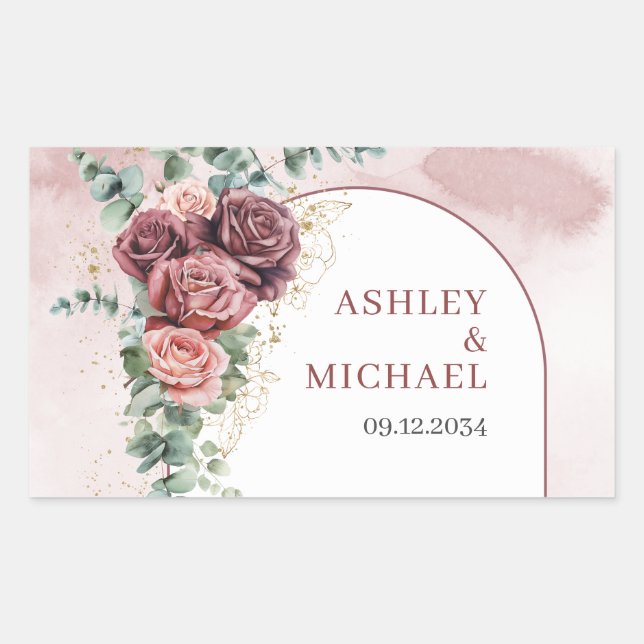 Boho arch summer Wildflower Rustic wedding sticker (Front)