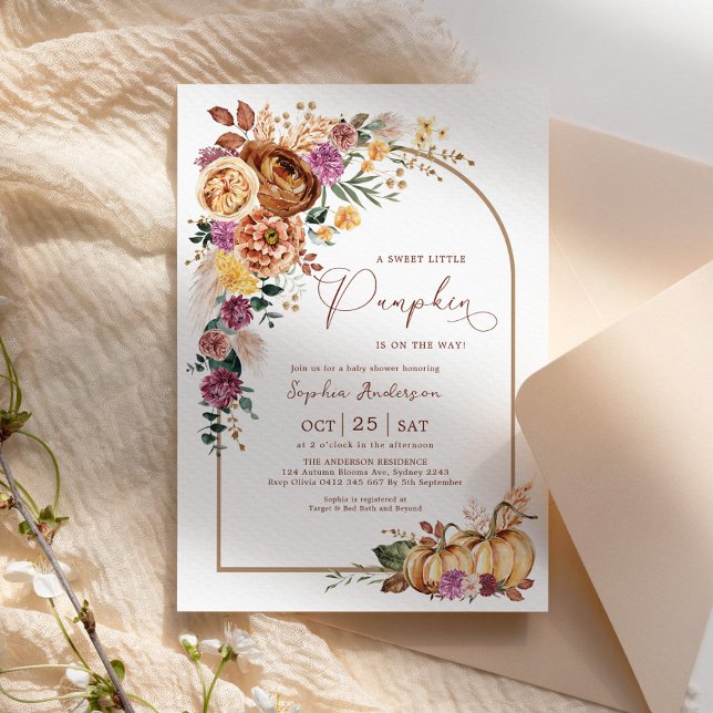 Boho Arch Sweet Little Pumpkin Baby Shower (Creator Uploaded)