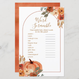 Boho Arch Terracotta Floral Word Scramble