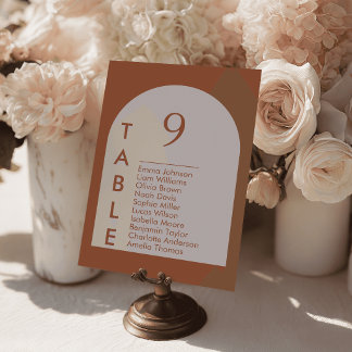 Boho Arch Wedding Table Cards Seating Plan