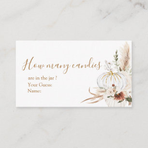 Boho Arch White Pumpkin How Many Candies Enclosure Card