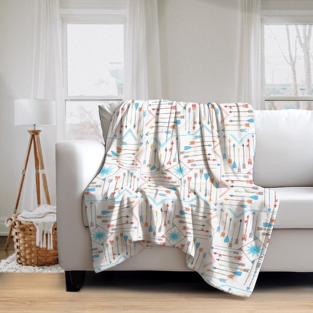 Boho Arrows and Sun V11 ID748 Fleece Blanket (Creator Uploaded)