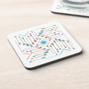 Boho Arrows and Sun V11 Sq ID748 Coaster