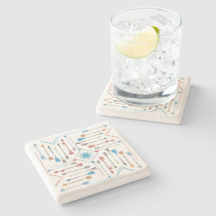 Boho Arrows and Sun V11 Sq ID748 Stone Coaster