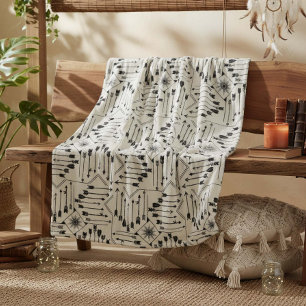 Boho Arrows and Sun V12 ID748 Fleece Blanket