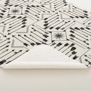 Boho Arrows and Sun V12 ID748 Sherpa Blanket