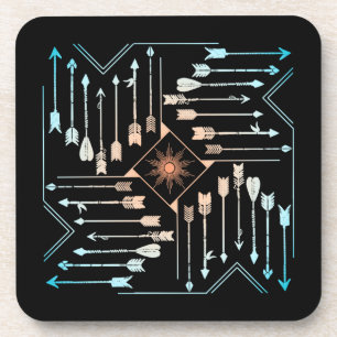 Boho Arrows and Sun V1 ID748 Coaster