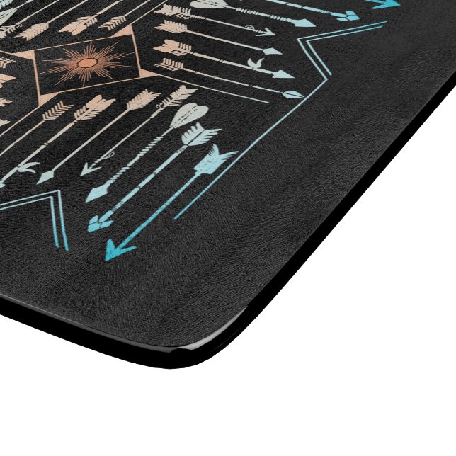 Boho Arrows and Sun V1 ID748 Cutting Board (Corner)