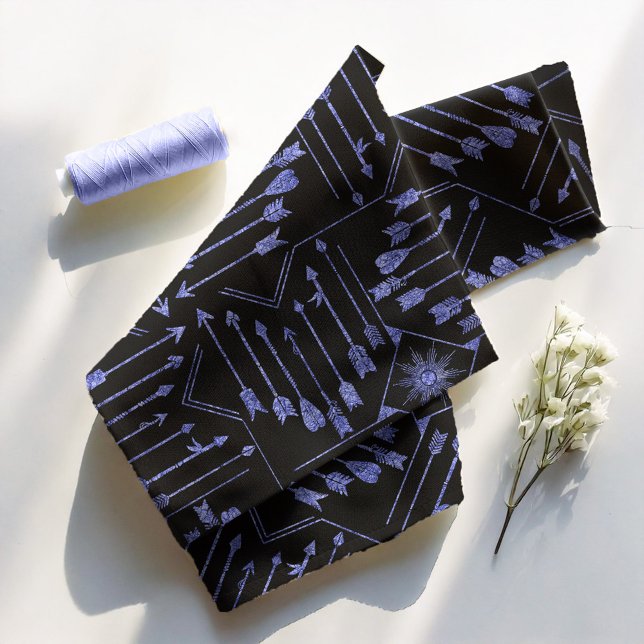 Boho Arrows and Sun V5 Violet Black ID748 Fabric (Creator Uploaded)