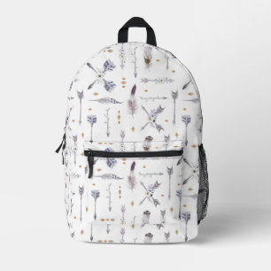 Boho Arrows & Sky Feathers Printed Backpack