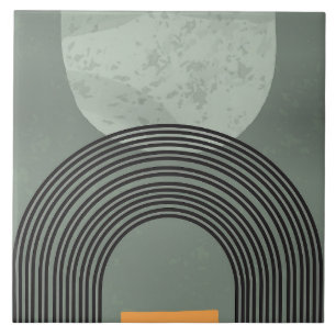 Boho art rainbow tile