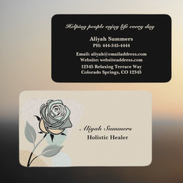 Boho Artistic Rose Meditative Business Card (Creator Uploaded)