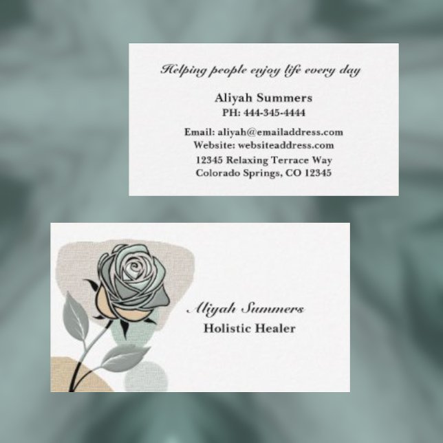 Boho Artistic Rose Meditative Business Card (Creator Uploaded)