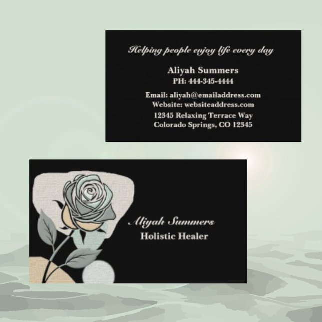 Boho Artistic Rose Meditative Business Card (Creator Uploaded)