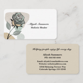Boho Artistic Rose Meditative Business Card
