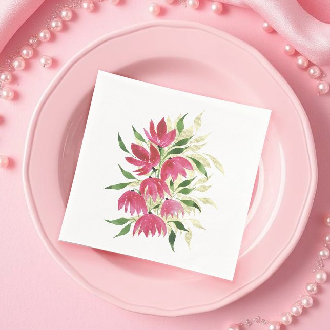 Boho Artistic Wildflowers Watercolor Napkin (Creator Uploaded)