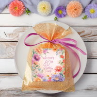 Boho Aster Flowers Floral 80th Birthday Party