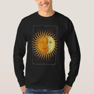 Boho Astronomy Celestial Body Sun Crescent Moon As T-Shirt