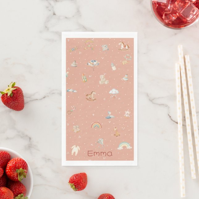 Boho Autumn Baby Shower Napkin (Insitu)