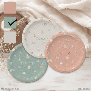 Boho Autumn Baby Shower Personalised Paper Plate