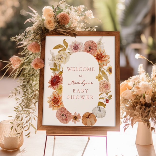 Boho Autumn Baby Shower Welcome Sign (Creator Uploaded)