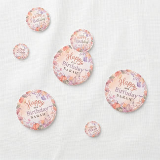 Boho Autumn Birthday Pumpkin Custom Table Confetti