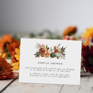 Boho Autumn   Bridal Shower Display Shower Enclosure Card